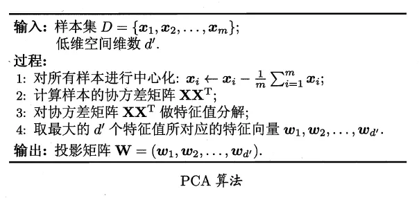 PCA算法描述